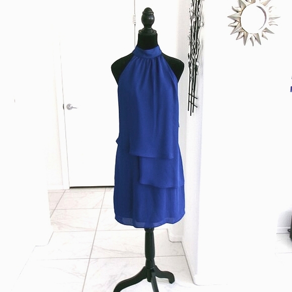 Laundry By Shelli Segal Dresses & Skirts - New Laundry Shellli Segal Sapphire Cobalt Blue Chiffon Sleeveless Dress 6 / 4